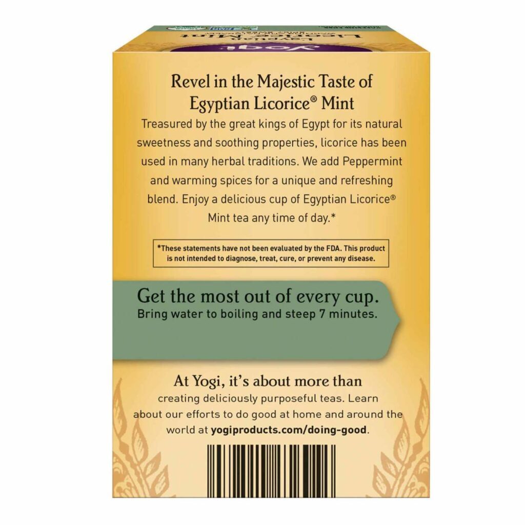Yogi Tea Chá Egípcio Alcaçuz com Menta Orgânico - 16 Saquinhos - Imagem 2