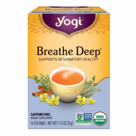 Yogi Tea Organic Teas, Breathe Deep® Chá de Suporte do Sistema Respiratório - 16 Saquinhos de Chá