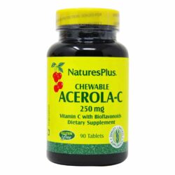 Nature's Plus Acerola Vitamina C 250mg - 90 Comprimidos Mastigáveis para Imunidade