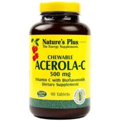 Nature's Plus Complexo C da Acerola 500mg - 90 Comprimidos Mastigáveis: Imunidade e Vitalidade Reforçadas no Brasil
