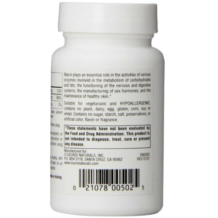 Source Naturals, Niacina e Vitamina B3 - 100 mg - 250 Tabletes - Image 3