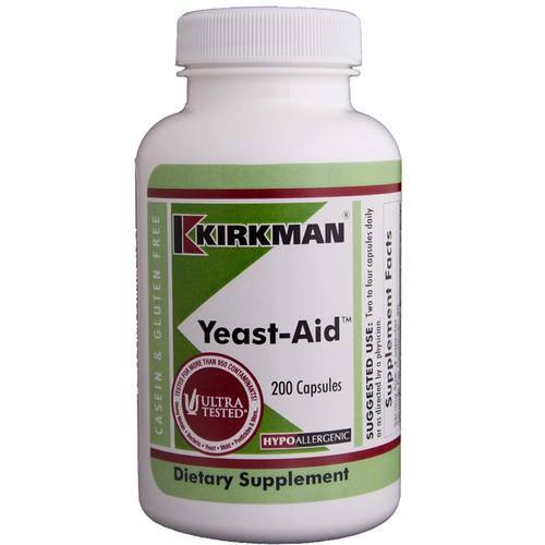 Kirkman Labs Yeast-Aid Levedura 200 Cápsulas Vegetarianas Suporte Digestivo