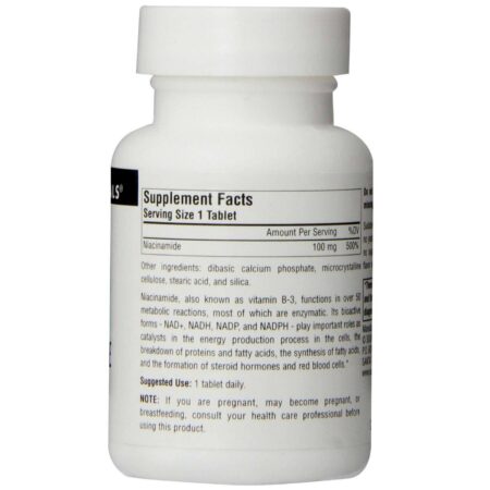 Source Naturals, Niacinamida 100 mg de vitamina B-3 - 100 Tabletes - Image 2