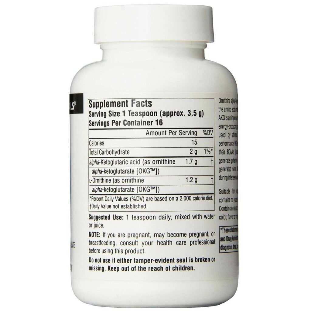Source Naturals OKG Ornitina Cetoglutarato Pó 56.7g: Energia e Recuperação Muscular - Imagem 2