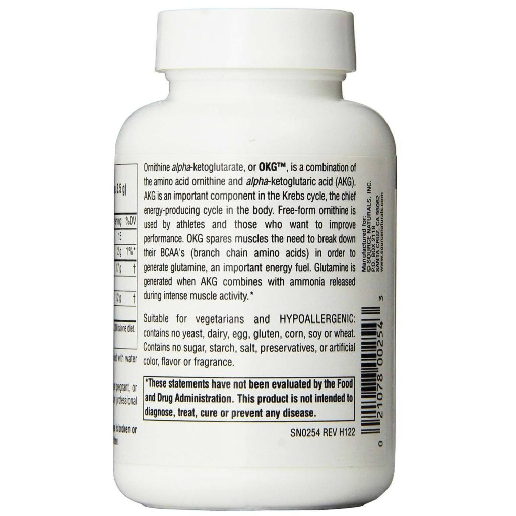 Source Naturals OKG Ornitina Cetoglutarato Pó 56.7g: Energia e Recuperação Muscular - Imagem 3