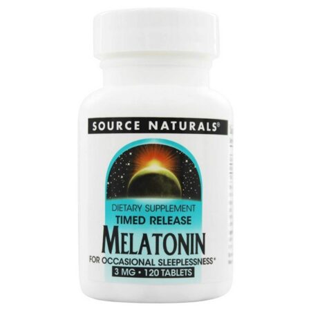 Source Naturals, Melatonina 3mg - 240 Tablete de Liberação Sustentada