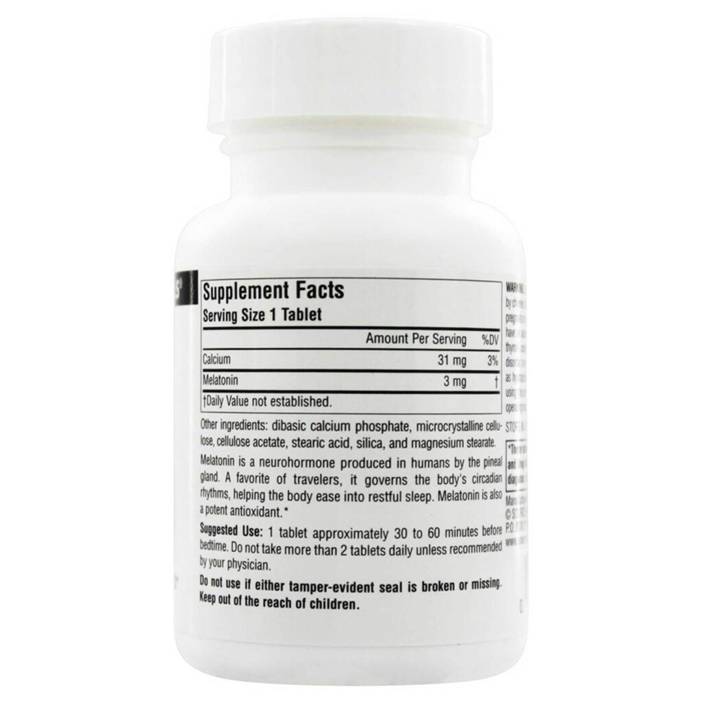 Source Naturals Melatonina 3mg Liberação Sustentada - 240 Tabletes: Durma Bem e Acorde Renovado - Imagem 2