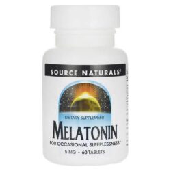 Source Naturals Melatonina 5mg para Dormir Melhor - 60 Comprimidos - Sono Tranquilo