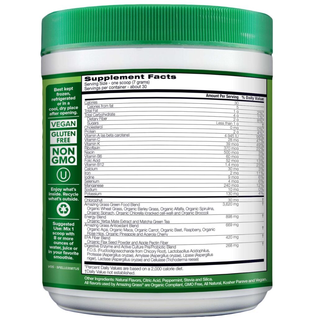 Amazing Grass Green Superfood Energia Lima-Limão 210g - Vitalidade e Nutrição Completa - Imagem 2