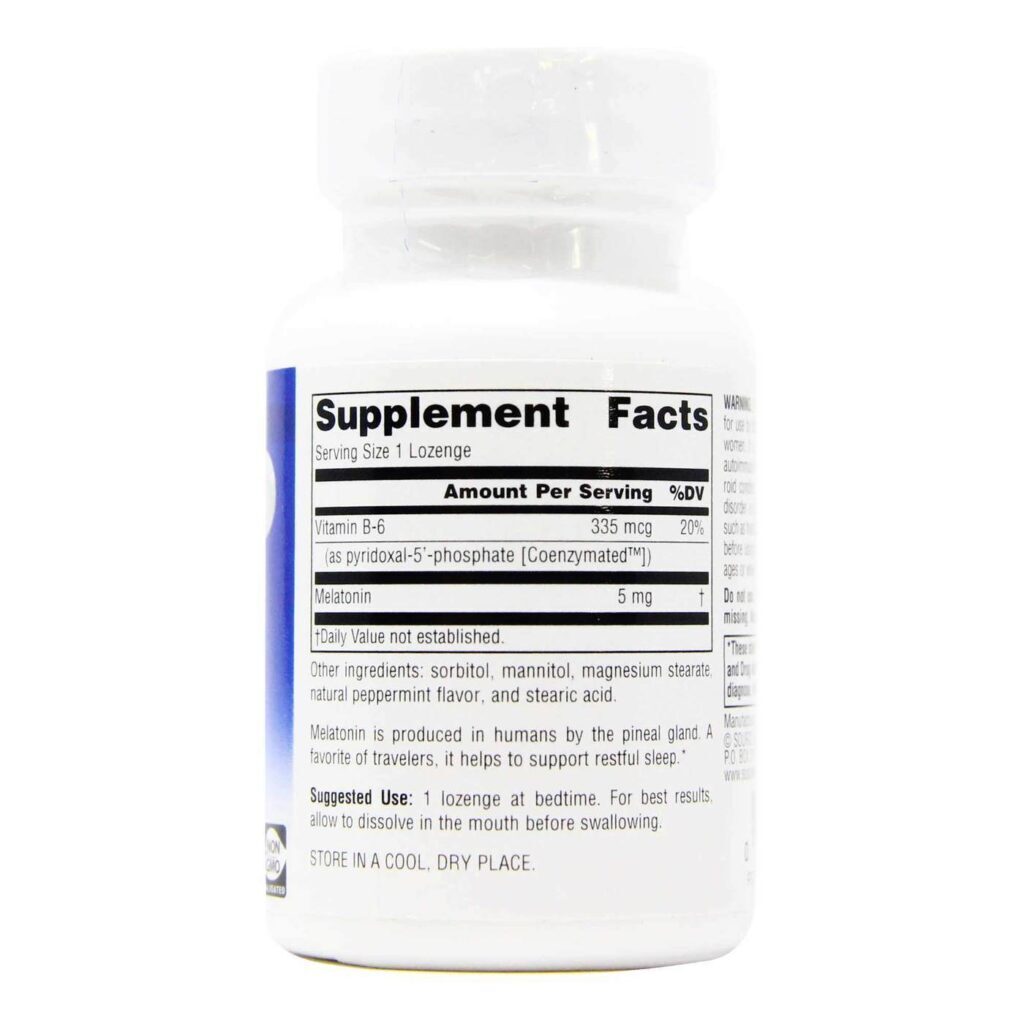 Source Naturals Melatonina Hortelã-pimenta 5mg: Sono Tranquilo e Renovador no Brasil - Imagem 2