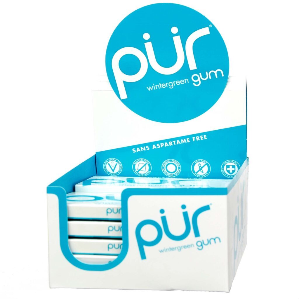 Pur Gum Wintergreen - 12 Caixas de Chiclete Refrescante