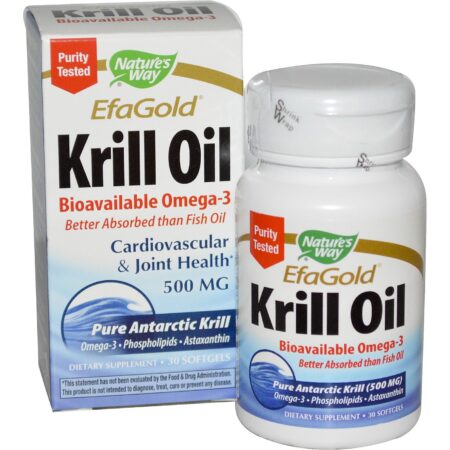 Nature's Way, EFAGold® Óleo de Krill - 500 mg - 30 Cápsulas