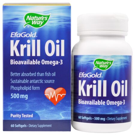 Nature's Way, EFAGold® Óleo de Krill 500 mg - 60 Cápsulas