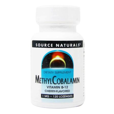 Source Naturals, Metilcobalamina Vitamina B12, cereja - 1 mg - 120 Tabletes