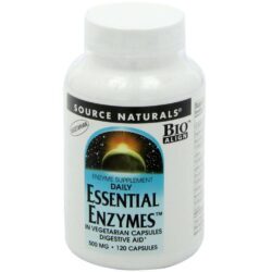 Source Naturals Enzimas Essenciais Vegetariano 500mg - 120 Cápsulas para Digestão e Bem-Estar