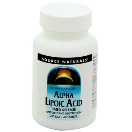 Source Naturals, Ácido alfa-lipóico, Liberação Lenta - 300 mg - 60 Tabletes