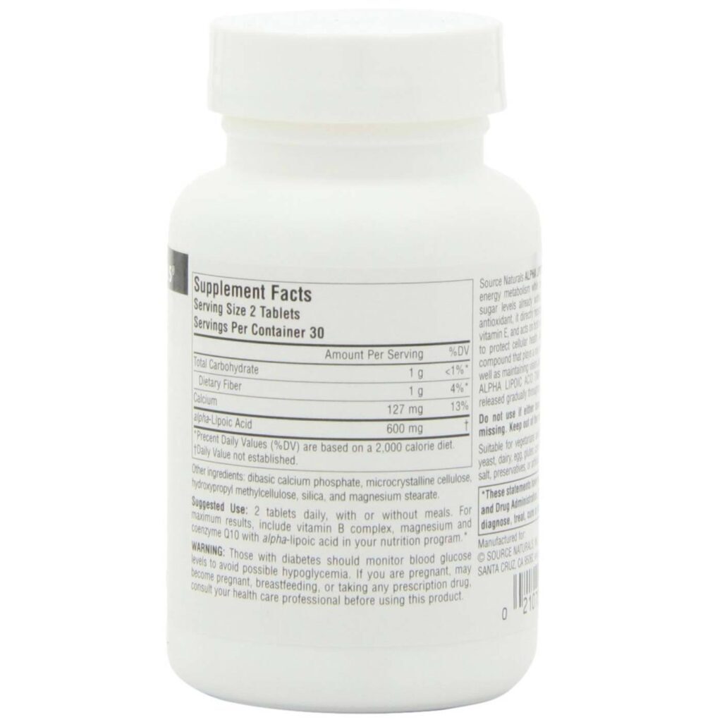 Ácido Alfa-Lipóico Source Naturals Liberação Lenta 300mg - 60 Tabletes - Antioxidante Poderoso - Imagem 2