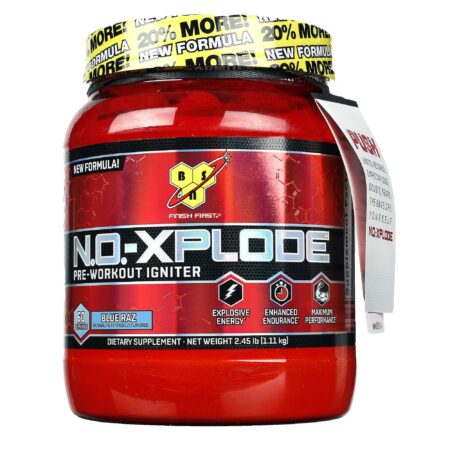 BSN, Pré-Treino N.O.-Xplode, Framboesa Azul - "Blue Raz" - 1.11 Kg