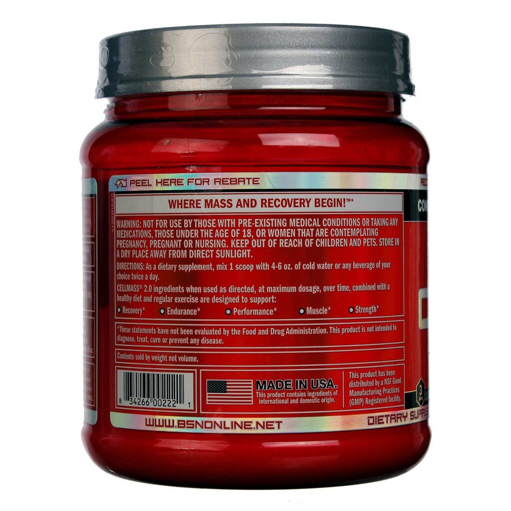 BSN CellMass® 2.0 - 485g: Creatina Monohidratada e Matriz Avançada para Performance Muscular no Brasil - Imagem 3