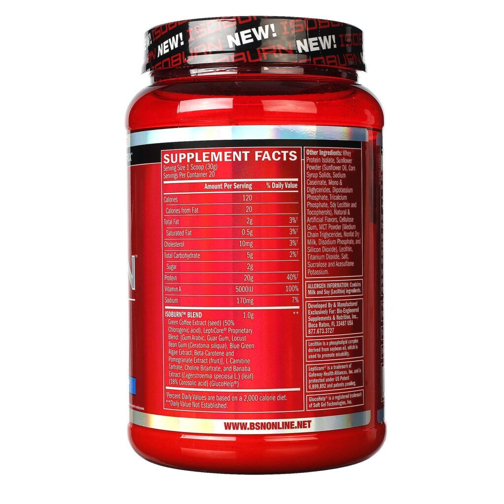 BSN Isoburn Proteína Isolada - Sorvete de Baunilha 600g: Força e Recuperação Muscular - Imagem 2