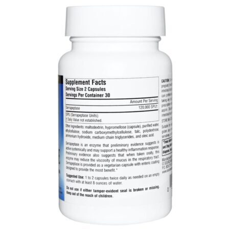 Source Naturals Serrapeptase Vegetariana - 60 Cápsulas Vegetarianas - Imagem 2
