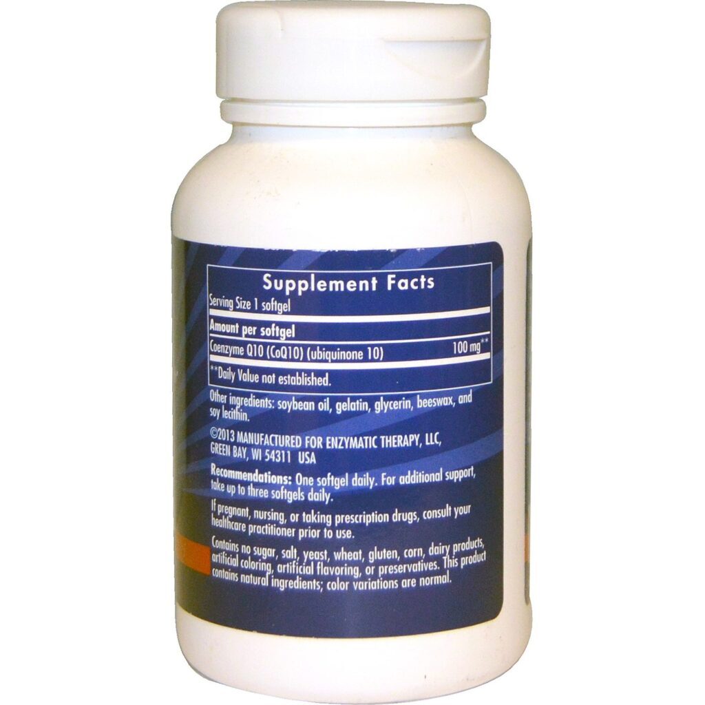 Enzymatic Therapy CoQ10 100mg 120 Géis: Energia Vital para o Seu Corpo - Imagem 2