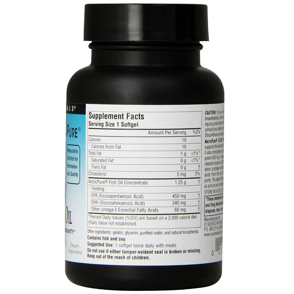 Source Naturals ArcticPure Ultra Potency Ômega-3 Óleo de Peixe - 850 mg - 30 Cápsulas Gel - Imagem 2