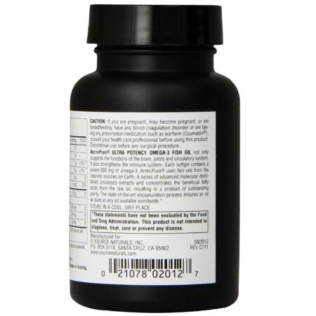 Source Naturals ArcticPure Ultra Potency Omega-3 Óleo de Peixe - 850 mg - 30 Cápsulas em Gel - Image 3