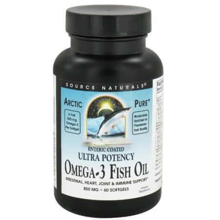 Source Naturals, Óleo de Peixe Omega-3 de Alta Potência 850 mg - 60 Cápsulas em Gel