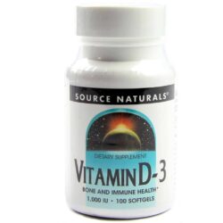 Source Naturals Vitamina D-3 1.000 UI - 100 Cápsulas em Gel: Energia e Bem-Estar Essenciais