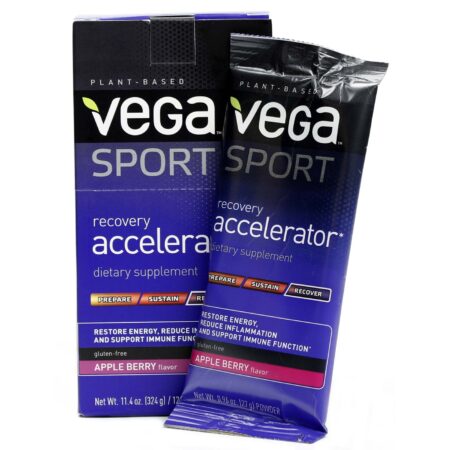 Recuperação Pós Treino Recovery Accelerator Vega Sport Apple Berry 12 Unidades 37 g cada - Image 4