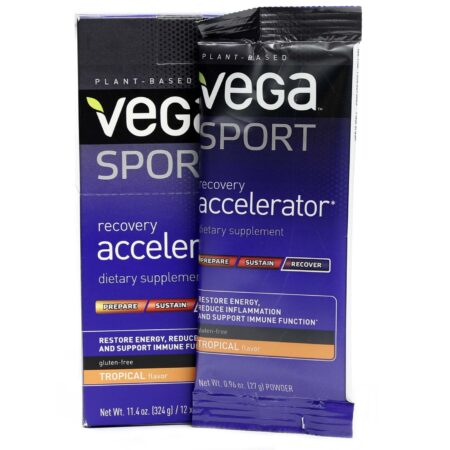 Recuperação Pós Treino Recovery Accelerator Vega Sport Tropical 12 Unidades 27 g cada - Image 4