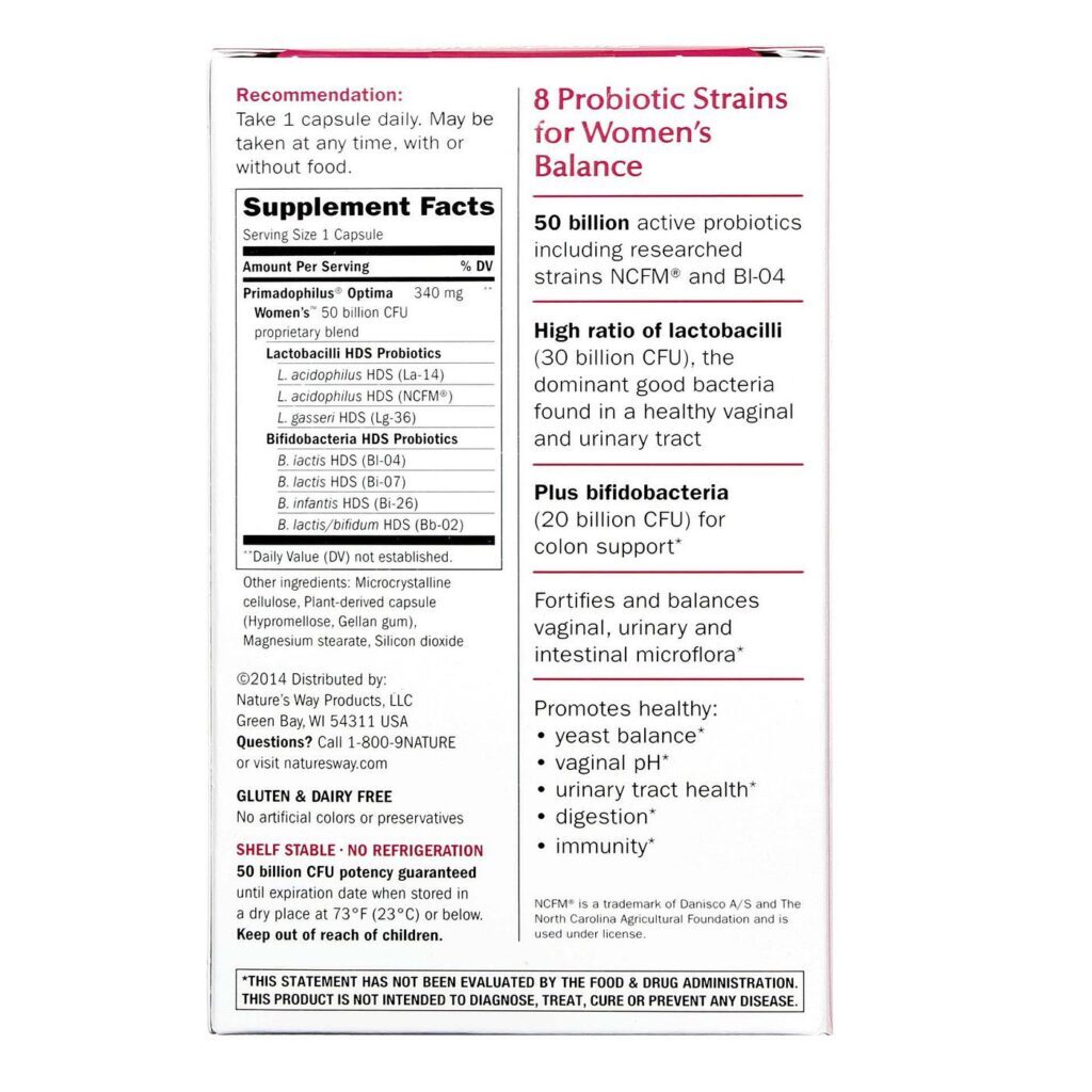 Nature's Way Primadophilus Optima para Mulheres - 30 Cápsulas Vegetarianas - Imagem 2