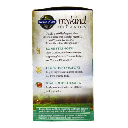 Garden of Life, mykind Orgânicos Cálcio Vegetal 800 mg - 180 Tabletes Vegano - Image 4