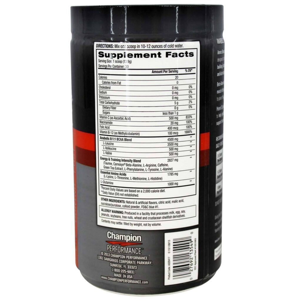 Amino Shooter™ Edge Champion Performance, Sabor Framboesa Azul - 417 g - Imagem 2