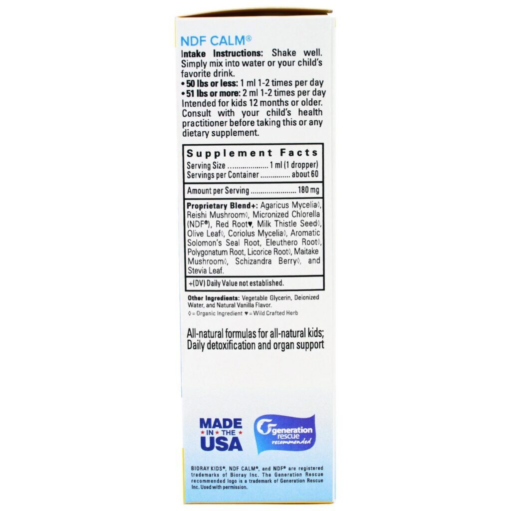 Bioray Kids NDF Calm 60 ml: Suplemento Natural para Calma e Bem-Estar Infantil - Imagem 2