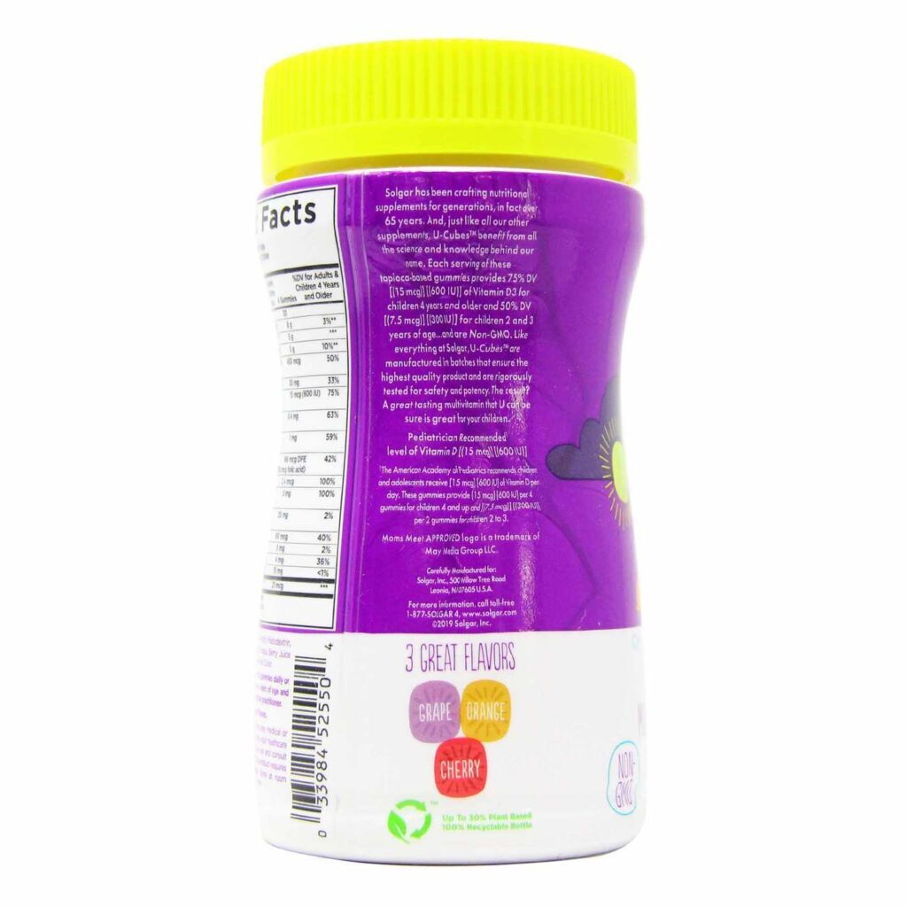 Solgar U-Cubes Multivitamínico Infantil - 60 Gomas para Energia e Desenvolvimento Saudável - Imagem 3