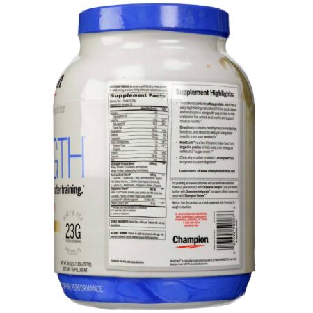 Champion Performance Strength Natural Daily Proteína Blend, Feijão de baunilha natural - 1.7 lb - Image 2