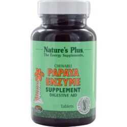 Nature's Plus Enzima da Papaya 180 Pastilhas Mastigáveis - Digestão e Bem-Estar
