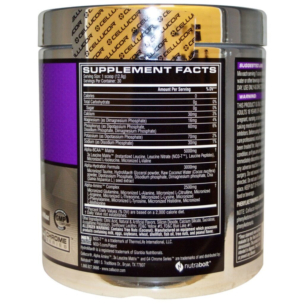 Cellucor Alpha Amino Limão Lima 30 Porções - Otimizador de Performance e Recuperação Muscular - Imagem 2