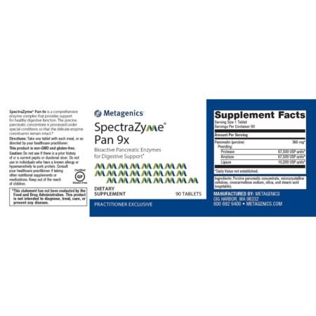 Metagenics SpectraZyme Pan 9x - 90 Tabletes - Image 2