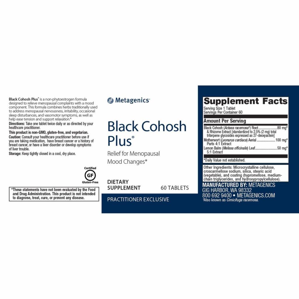 Metagenics Black Cohosh Plus 60 Comprimidos: Bem-Estar da Mulher - Imagem 2