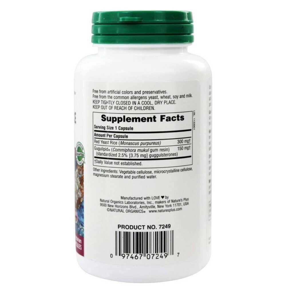 Nature's Plus Levedura de Arroz Vermelho com Gugulipid® 120 Cápsulas Vegetarianas - Saúde Cardiovascular - Imagem 2