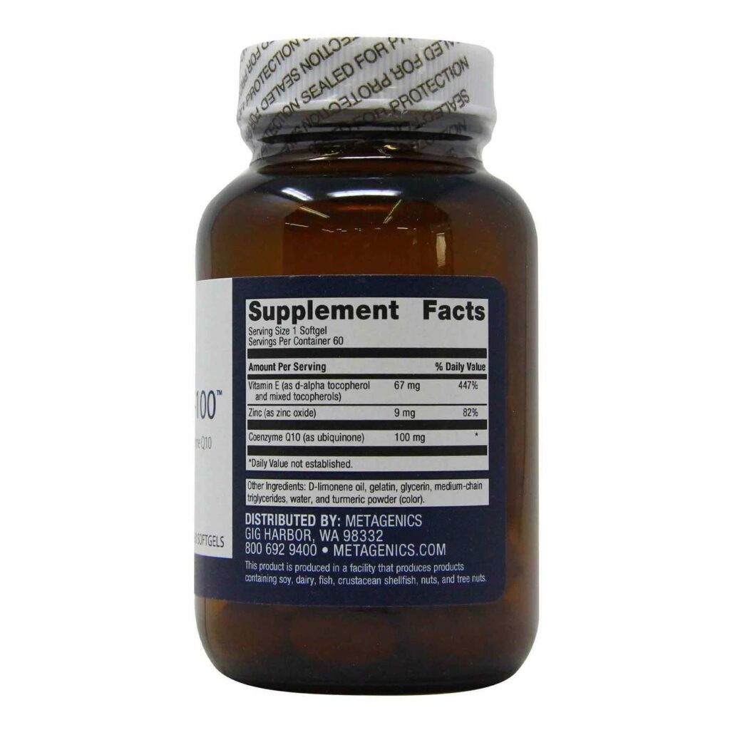 Metagenics CoQ10 ST-100: Coenzima Q10 Pura para Energia e Saúde Celular - 60 Cápsulas em Gel - Imagem 2