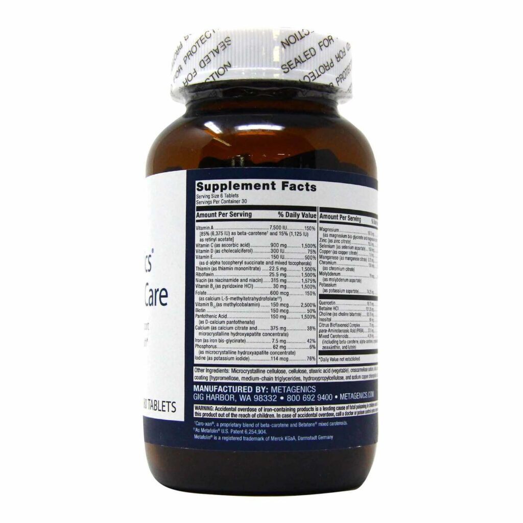 Metagenics Multigenics Intensive Care - 180 Comprimidos: Suporte Nutricional Avançado para o Bem-Estar no Brasil - Imagem 2