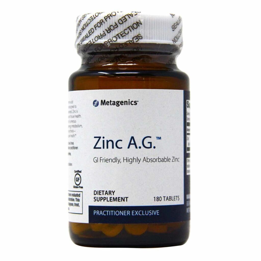 Metagenics Zinco A.G.™ - Zinco Quelado de Alta Absorção - 180 Tabletes