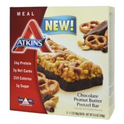 Atkins Advantage Barras Nutricionais Manteiga Amendoim Chocolate Pretzel - 5 Barras