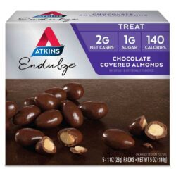 Atkins Endulge: 5 Pacotes Amêndoas Cobertas com Chocolate Zero Açúcar para o Brasil