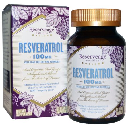 Reserveage Organics, Resveratrol - 100 mg - 60 Veggie Cápsulas