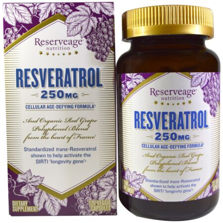 Reserveage Organics, Resveratrol - 250 mg - 120 Veggie Cápsulas